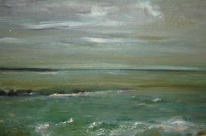 Seascape, oil on canvas panel, signed.