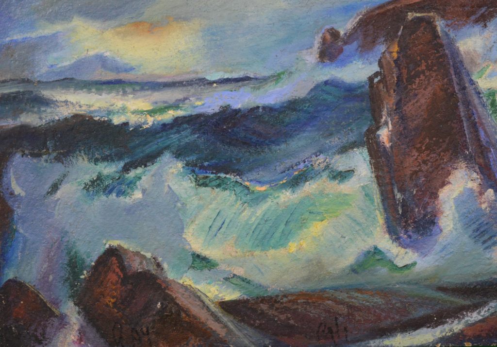 Stormy Sea, oil on board, signed.