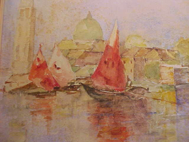 Venice, watercolor, signed l/r,
9" x 13" sight.