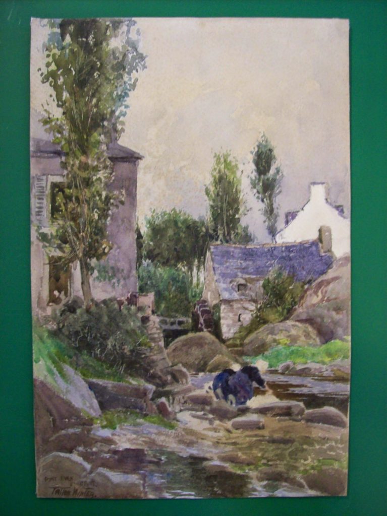 Pont Aven, Brittany, watercolor, signed/ inscribed.