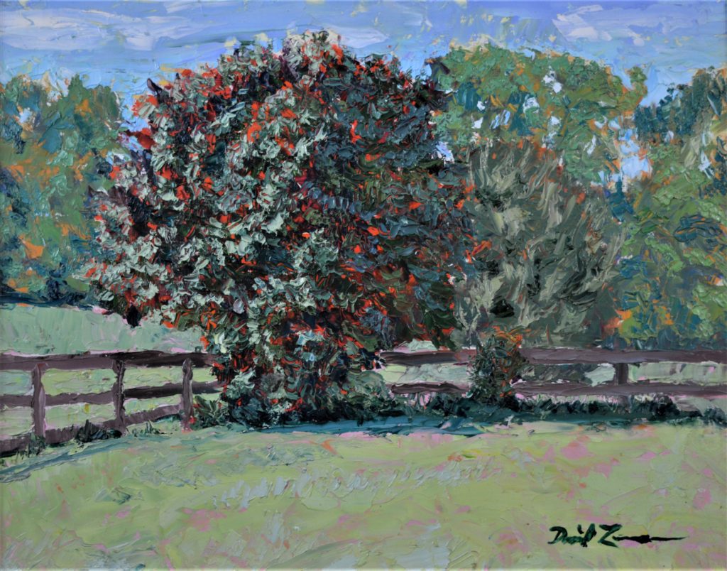 Northern Pasture, Sunny Morning Effect, oil on panel, signed.