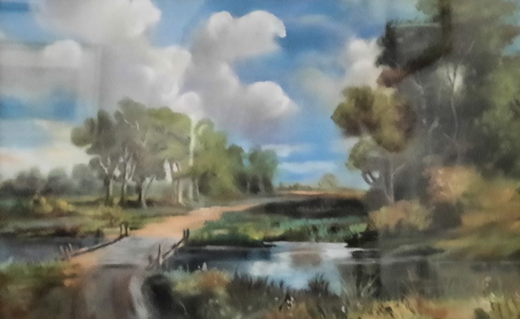 Bridge over Untroubled Waters, pastel, signed