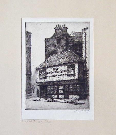 The Old Curiosity Shop, etching, pencil signed.
