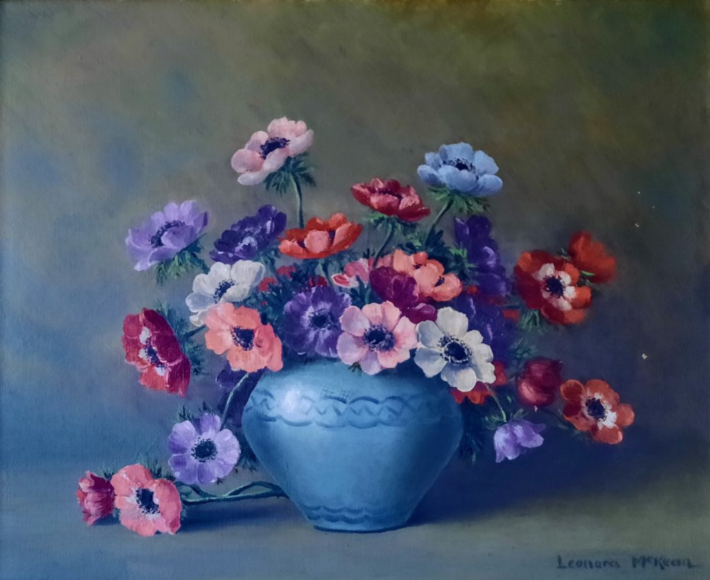Flowers in Vase, oil on canvas, signed.