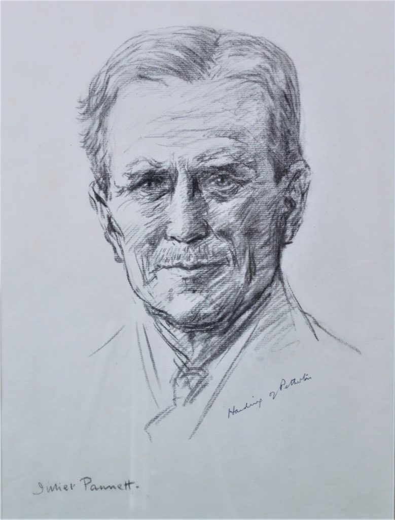 Field-Marshall The Lord Harding G.C.B., C.B.E., charcoal, signed.