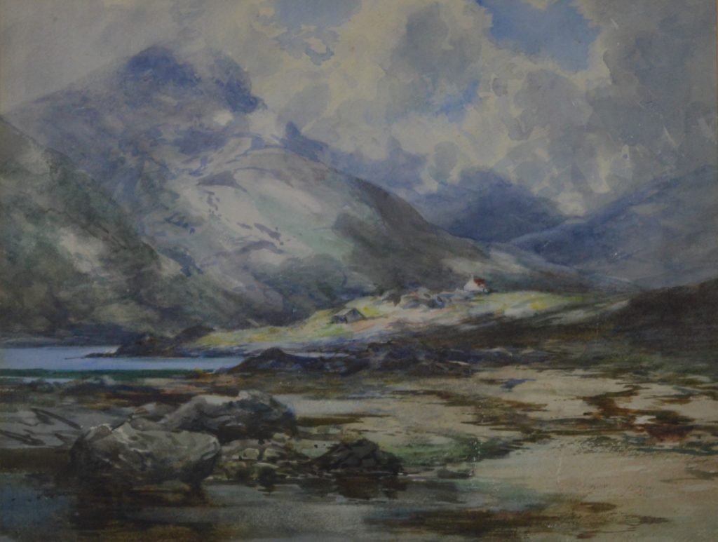 Highland Croft, watercolor, unsigned.