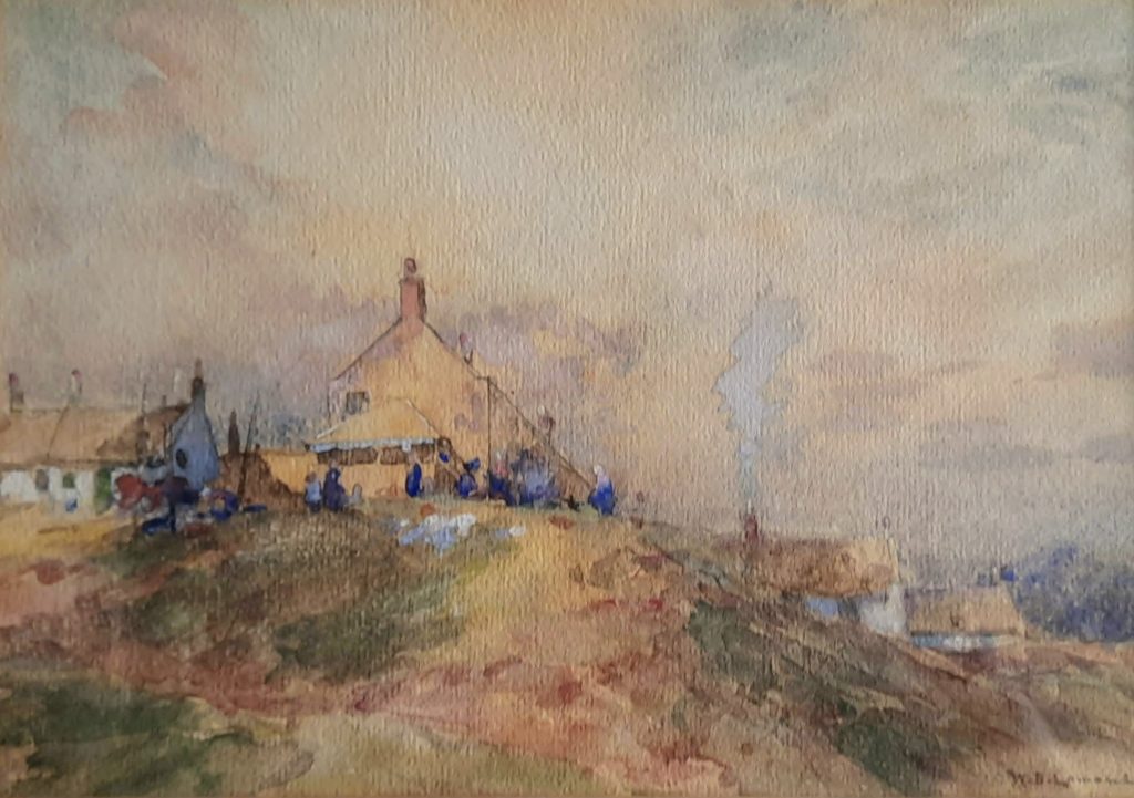 The Lookout, Authmithie, watercolor, signed.